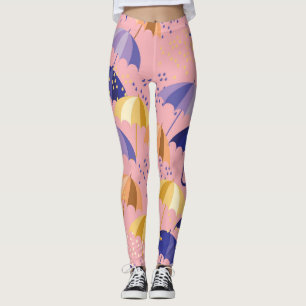 Regenschirme, Tropfen, farbenfrohes nahtloses Moti Leggings