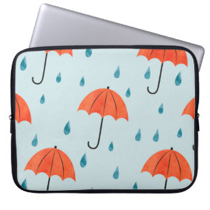 Regenschirme: Wasserfarbene Herbsttropfen Laptopschutzhülle