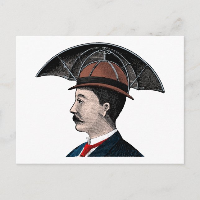Regenschirmhut - Vintage Illustration Postkarte (Vorderseite)
