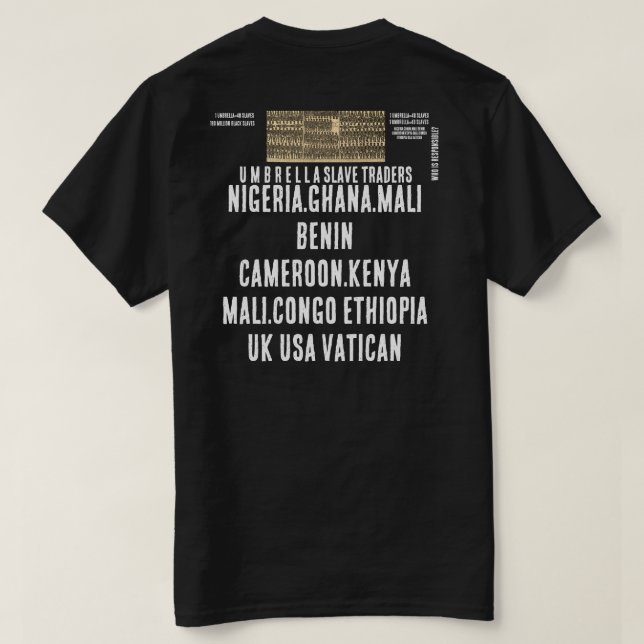 REGENSCHIRMSKLAVENHÄNDLER T-Shirt (Design Rückseite)