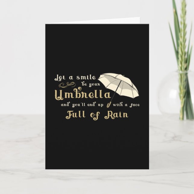 Regenschirmwolke Wetter Rain Raindrop Rainy Gesche Karte (Vorderseite)