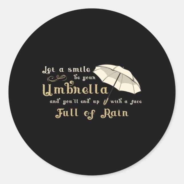 Regenschirmwolke Wetter Rain Raindrop Rainy Gesche Runder Aufkleber (Vorderseite)