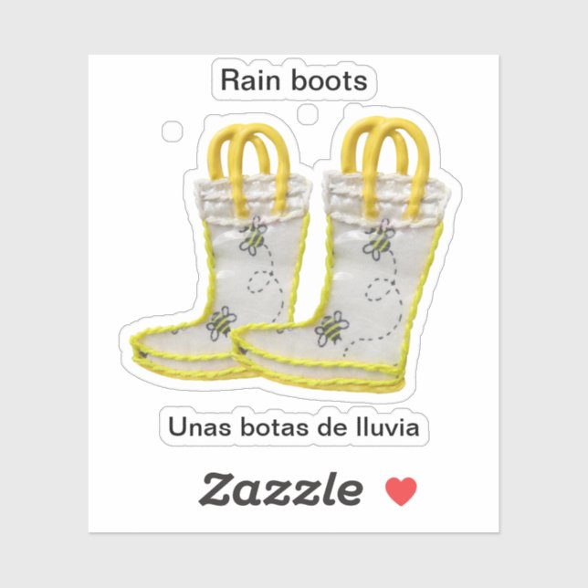Regenstiefel/Unas botas de Luvia Aufkleber (Blatt)