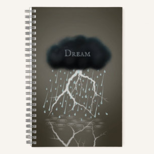 Regensturm in Sepia Dreamscape Surreal Personalisi Notizbuch