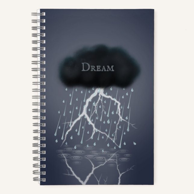 Regensturm in Surreal Traumwelt Personalisiert Notizbuch (Vorderseite)