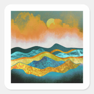 Regensturm Quadratischer Aufkleber