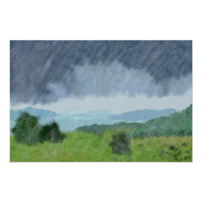 Regensturm über dem Land, Poster (Vorderseite)