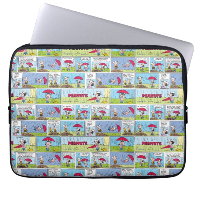 Regentag beim Baseballspiel Laptopschutzhülle (Vorderseite)