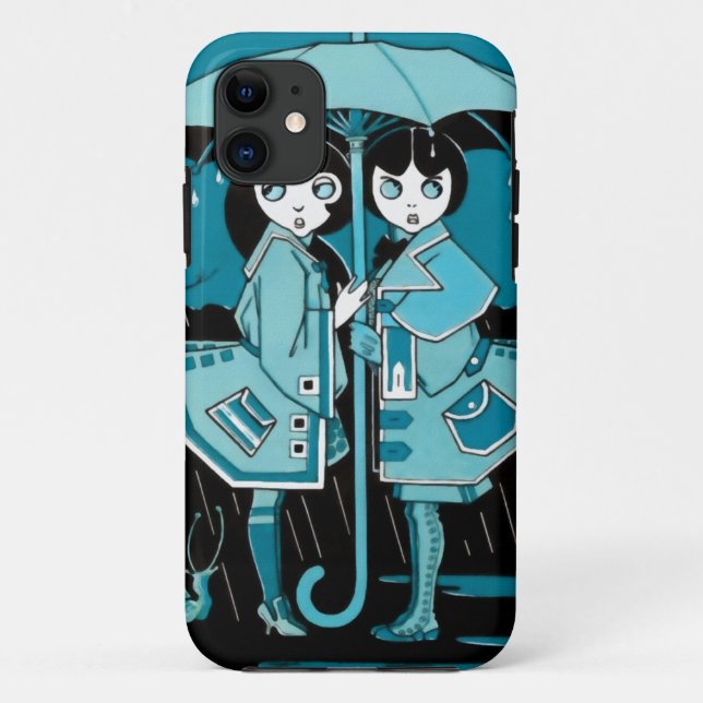 Regentag in Blau Case-Mate iPhone Hülle (Rückseite)