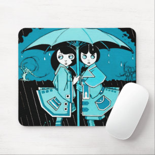 Regentag in Blau Mousepad