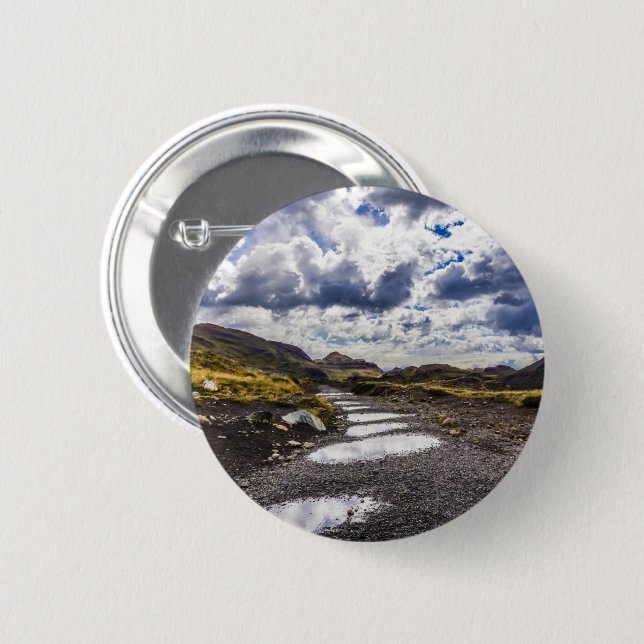 Regentag in Torres del Paine NP Button (Vorne & Hinten)