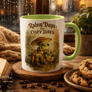 Regentage sind gemütliche Tage Süßer Frosch Kaffee Tasse