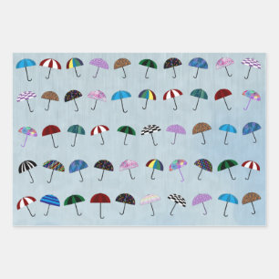 Regentage Umbrellas Umhüllungspapierblätter Geschenkpapier Set