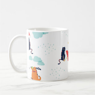 Regentagsfreunde: Katze Hund Vintage Kaffeetasse