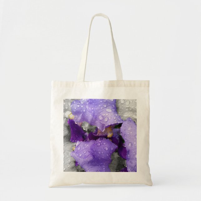 Regentropfen an Iris Tragetasche (Vorne)
