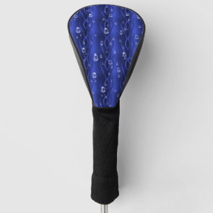 Regentropfen auf blauem Metall Golf Headcover