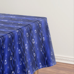 Regentropfen auf blauem Metall Tischdecke