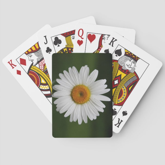 Regentropfen auf Blumenblättern Spielkarten (Rückseite)