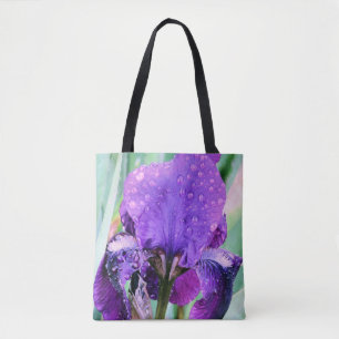 Regentropfen auf Iris - Tasche