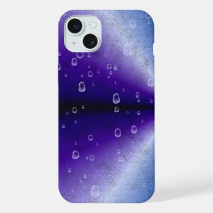 Regentropfen auf Lila Regenbogen iPhone 15 Plus Hülle