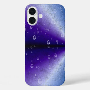Regentropfen auf Lila Regenbogen iPhone 16 Plus Hülle