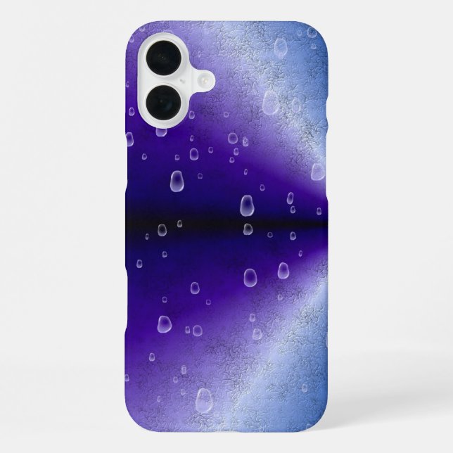 Regentropfen auf Lila Regenbogen iPhone 16 Plus Hülle (Rückseite)