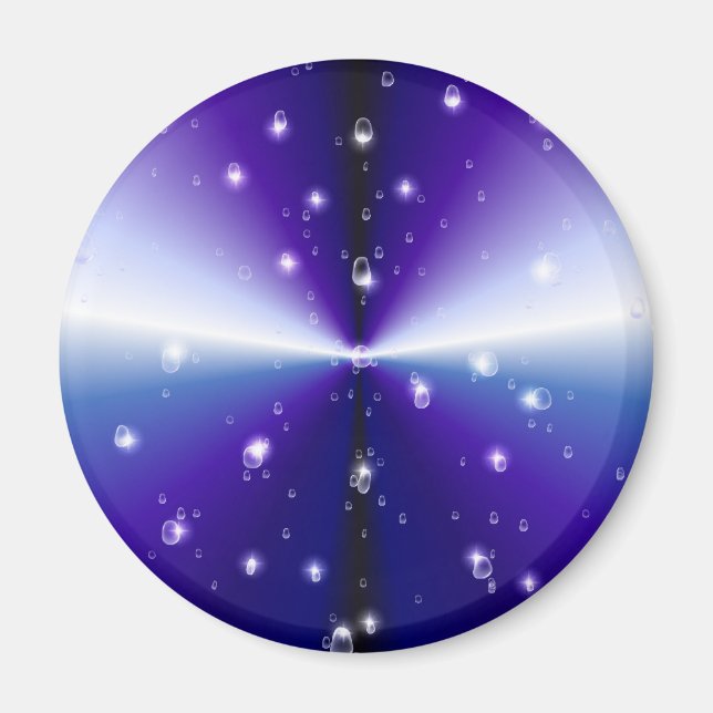 Regentropfen auf lila Regenbogen Magnet (Vorne)