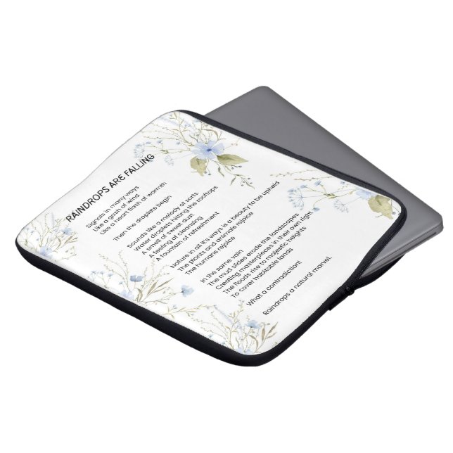 Regentropfen fallen Gedichte Laptopschutzhülle (Vorne Oben)