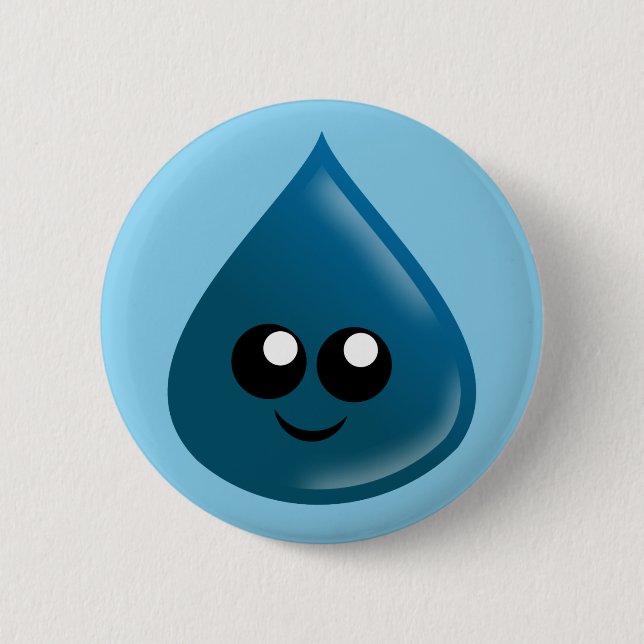 Regentropfen, Wassertropfen, Träne Button (Vorderseite)