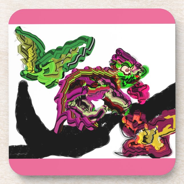 Regenwald Chameleon Spaß Getränkeuntersetzer (Vorderseite)