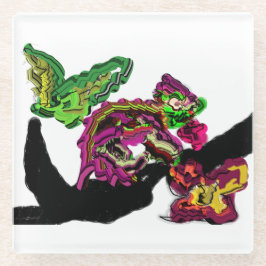 Regenwald Chameleon Spaß Glasuntersetzer