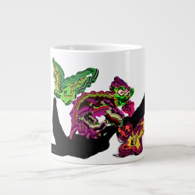 Regenwald Chameleon Spaß Jumbo-Tasse (Vorderseite)