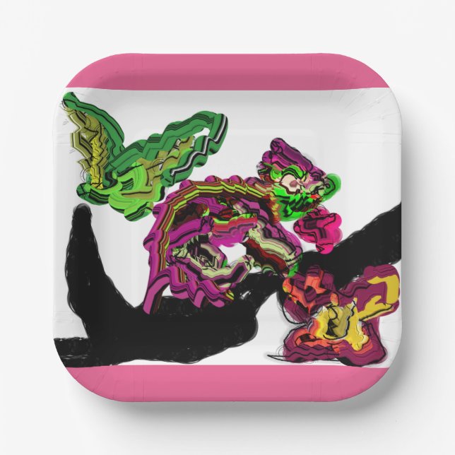 Regenwald Chameleon Spaß Pappteller (Vorderseite)