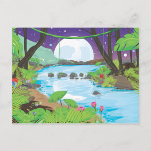 Regenwald Fluss Postkarte