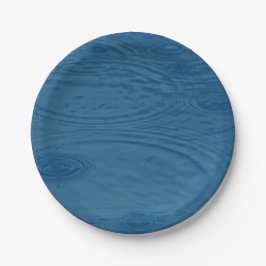 Regenwellen (Blaue Wasserwaagen) Pappteller