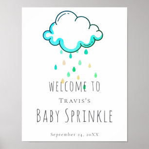 Regenwolke Baby Boy Babyparty Schild