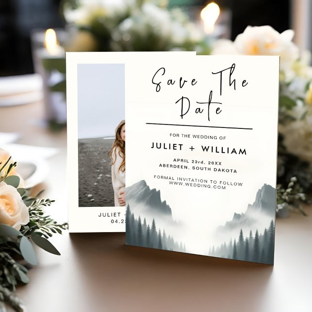 Regenwolke-Natur Smoky-Hochzeit Save The Date (Von Creator hochgeladen)