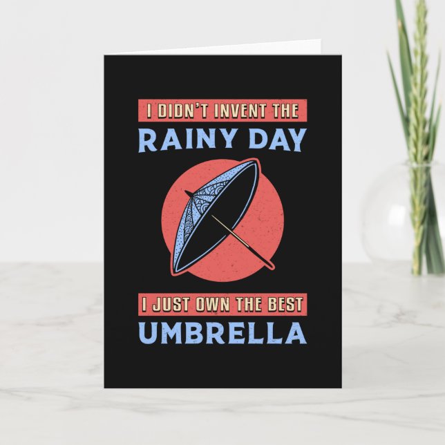 Regenwolke Regenschirm Raindrop Wetter Rainy Gesch Karte (Vorderseite)