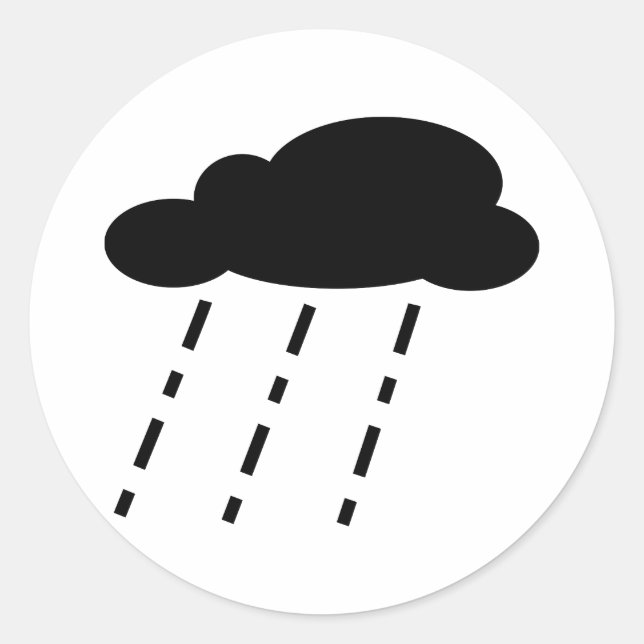 Regenwolke Runder Aufkleber (Vorderseite)