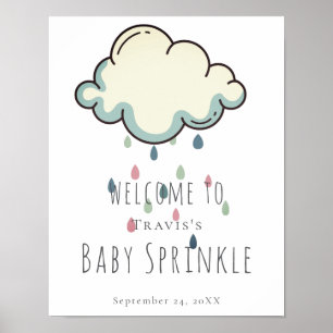Regenwolken-Mädchen-Baby-Sprinkle-Plakat Poster