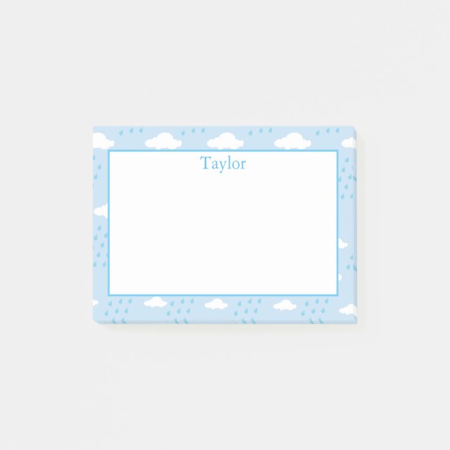 Regenwolken Post-it Klebezettel (Vorderseite)