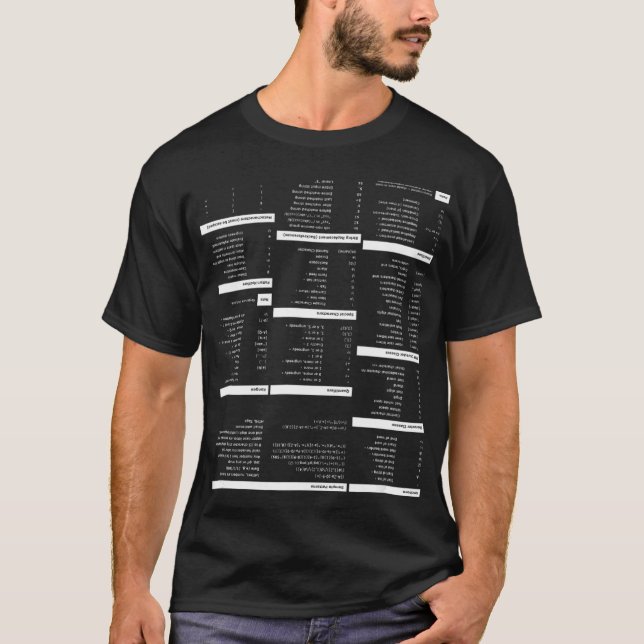RegEx Cheat Sheet for Programers T-Shirt (Vorderseite)