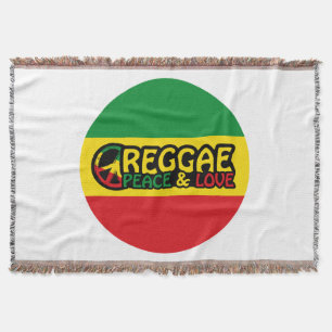 Reggae Art mit positiven Worten Frieden und Liebe Decke