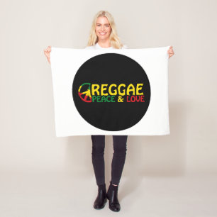 Reggae Art mit positiven Worten Frieden und Liebe Fleecedecke