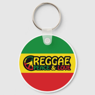 Reggae Art mit positiven Worten Frieden und Liebe Schlüsselanhänger