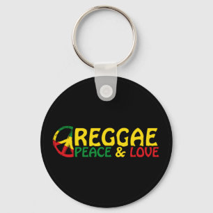 Reggae Art mit positiven Worten Frieden und Liebe Schlüsselanhänger