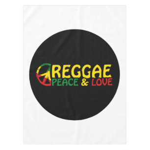 Reggae Art mit positiven Worten Frieden und Liebe Tischdecke