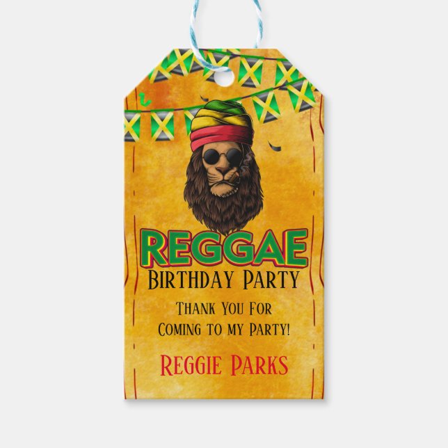 Reggae Birthday Party Danke Geschenkanhänger (Vorderseite)
