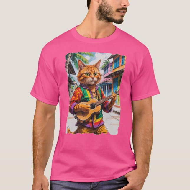 Reggae Cat in Jamaika! T-Shirt (Vorderseite)