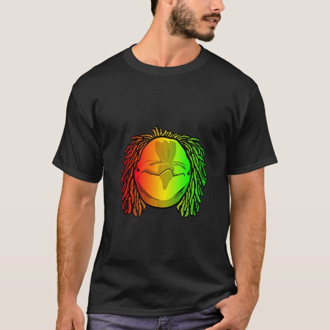 Reggae Cooler Delphin Dreadlocks Rastafari T-Shirt (Vorderseite)